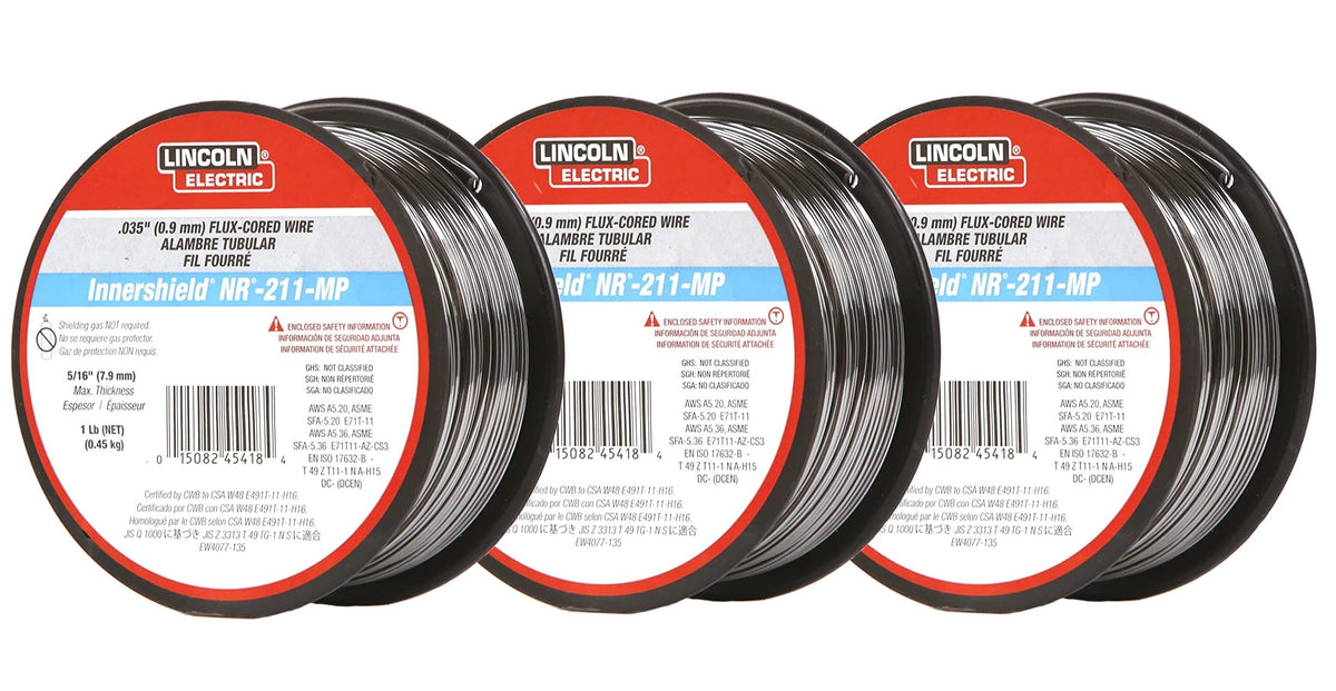 Lincoln Electric ED030584 MIG wire spool for clean, smooth beads.