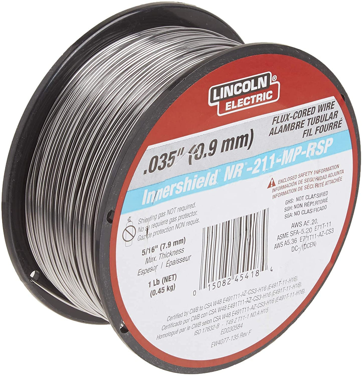 Lincoln Electric ED030584 NR-211 0.035 in inner shield wire spool for clean welds in all positions