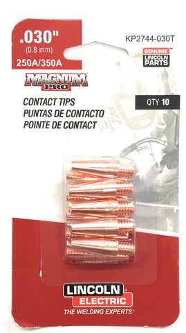 Lincoln Electric KP2744-030T tapered contact tip for stable arc and precise welds