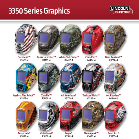 Lincoln Electric Viking 3350 in use with auto-darkening mode during welding