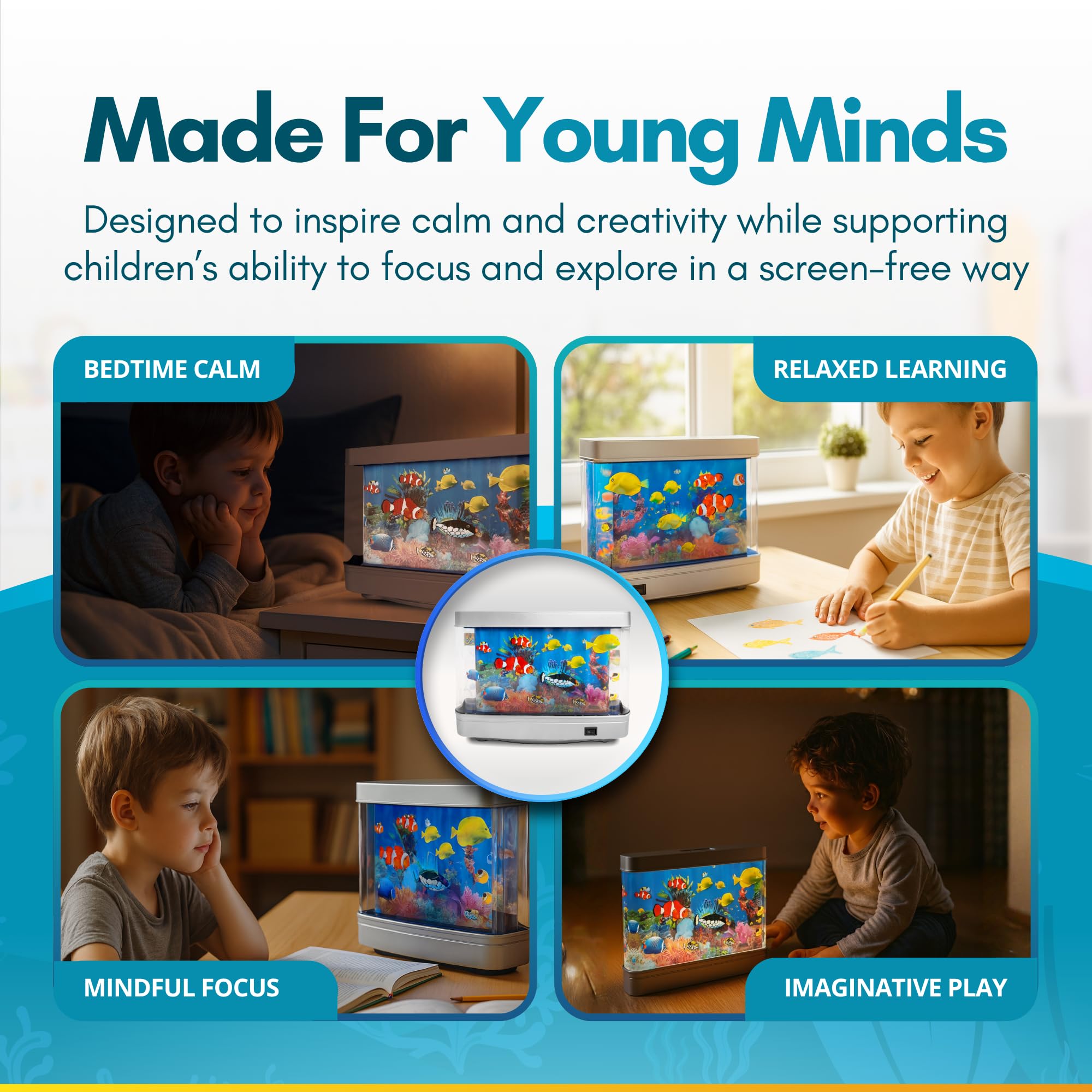 Linda's Essentials lifelike fish motion enhances a soothing visual display