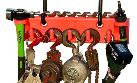 LINE WORK BUCKET PRODUCTS Big Rack in a bucket truck enhances organization and quick access