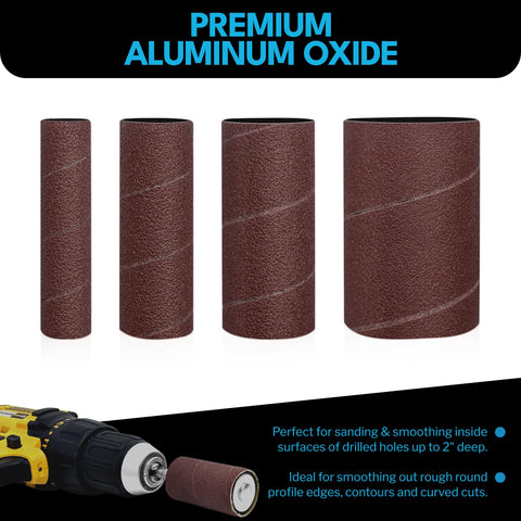 LINE10 Tools sanding drum with 1/4-inch shank for versatile attachment.