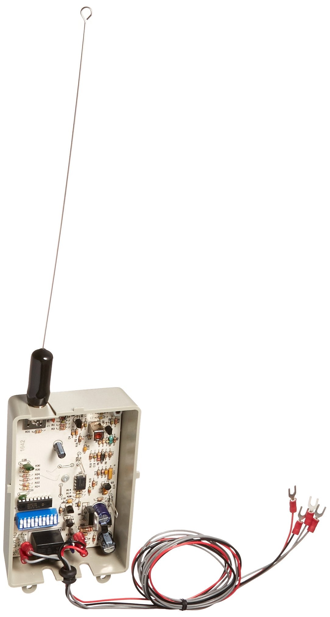 Linear MCS109950 dip-switch area enabling 1024 code options for unique gate access.