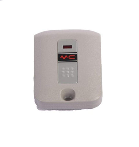 Linear MCS307010 key ring transmitter front view enables easy remote door and gate control