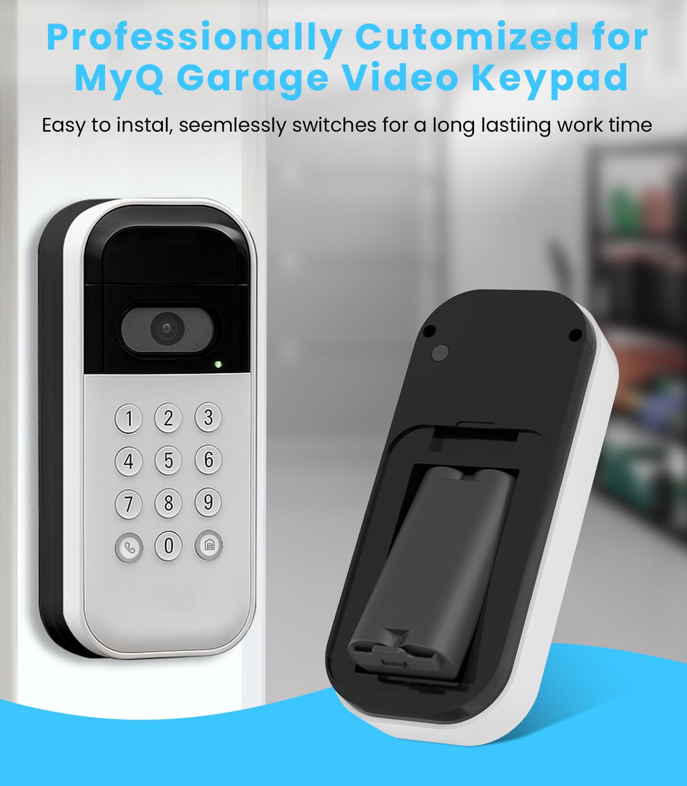 Linergy 6100mAh rechargeable battery for myQ devices offers longer runtime
