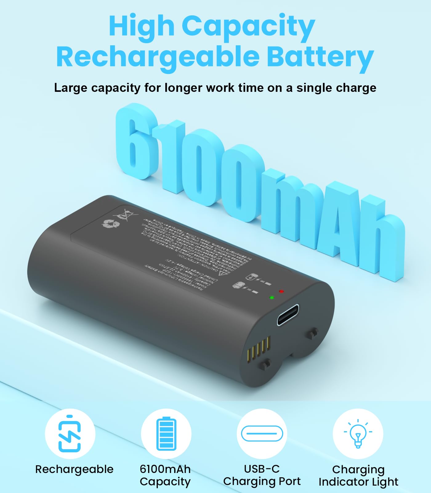 Linergy LED charge indicator showing charging status on the battery