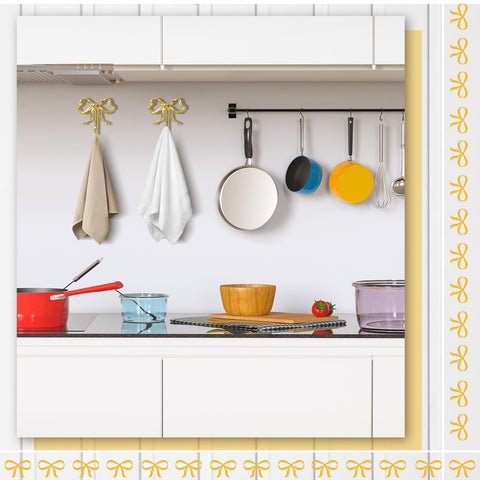Lineshading 2pc gold bow hook packaging for home use