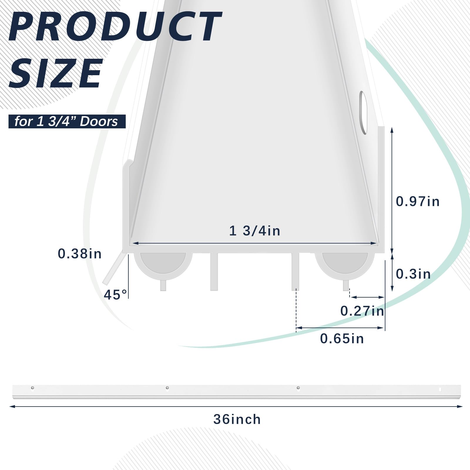 Lineshading door sweep bottom profile seals gaps and reduces energy loss.