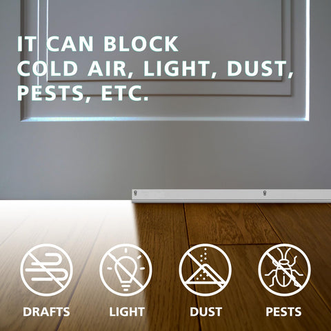 Lineshading white door seal uses double bulb design to block dust and drafts.