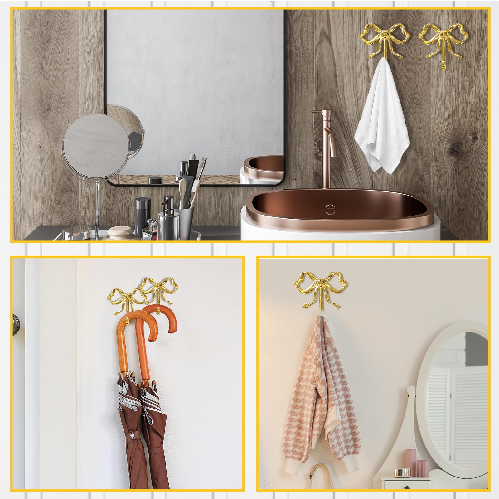 Lineshading gold knot wall hardware with simple, quick assembly.