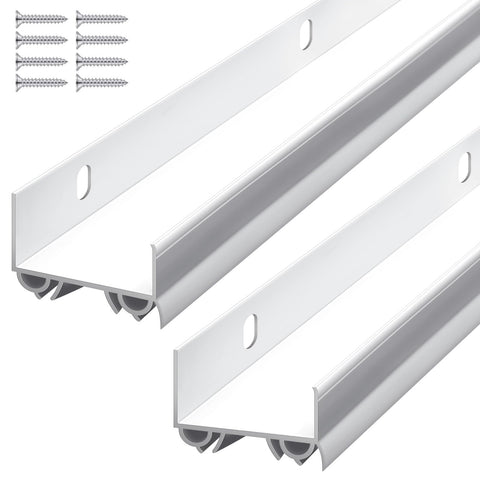 Lineshading door sweep package with accessories ready for easy installation and draft prevention.
