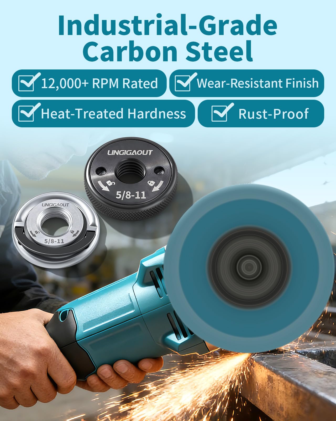 LINGIGAOUT heavy-duty self-locking build withstands high RPMs safely