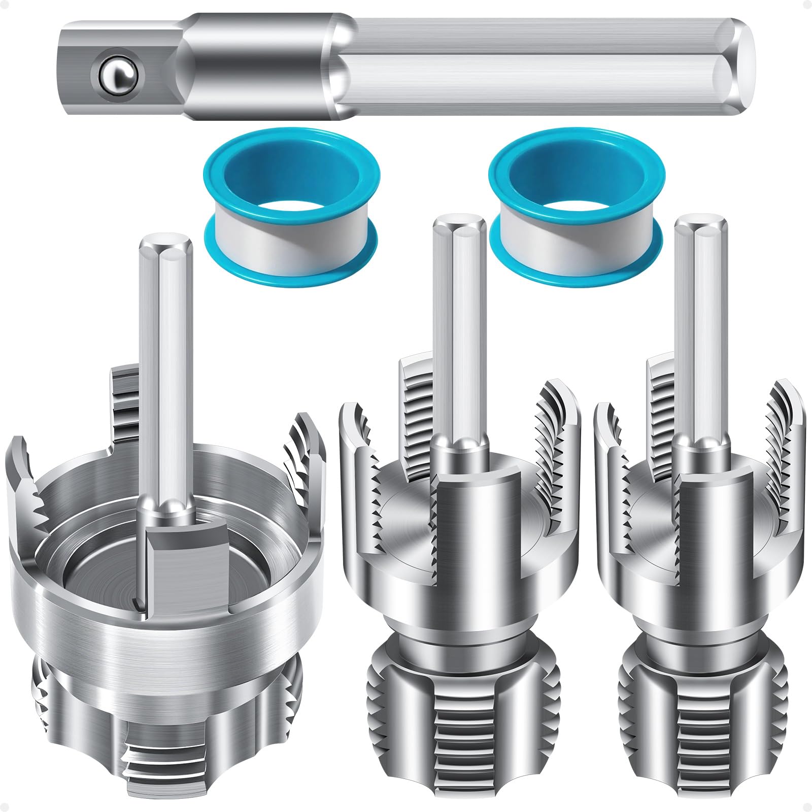 LINGIGAOUT threading tool set front view shows compact design for on-the-go plumbing tasks.