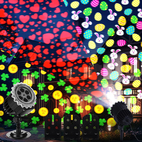 Lingvee Valentine Projector Light displays heart film for romantic outdoor decor