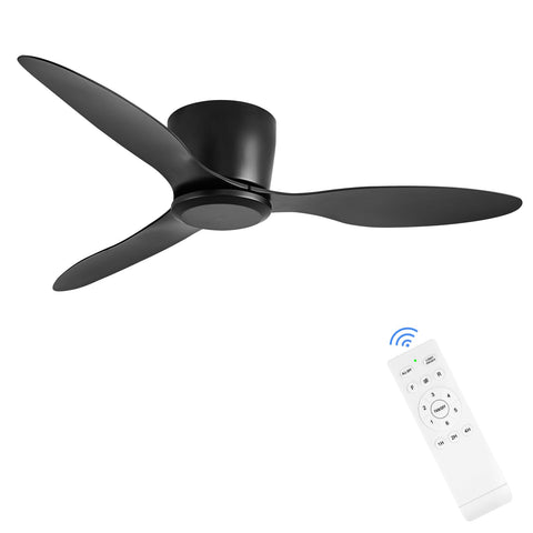linjo 42in no-light ceiling fan with remote in black for bedroom comfort