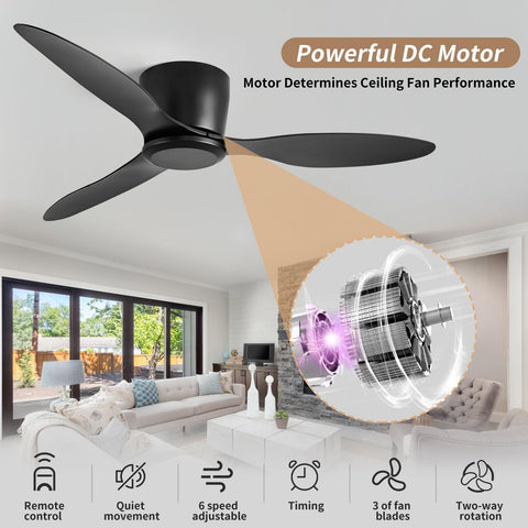 linjo remote-controlled ceiling fan no-light reverse rotation for seasonal airflow