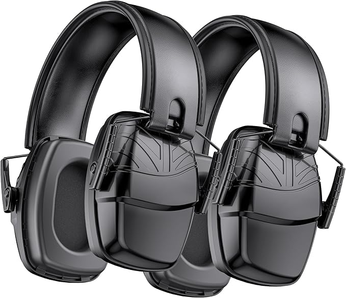 Link Dream Ear Protection Muffs with closed strap showing strong noise reduction for loud environments.