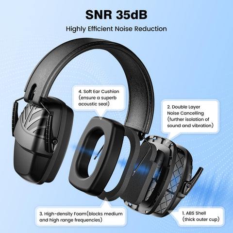 Link Dream shooting ear muffs with adjustable headband for secure fit during hunting