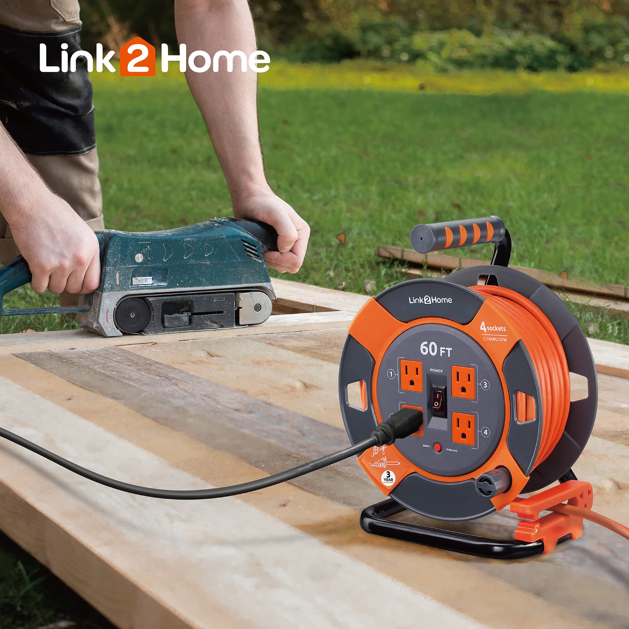 Link2Home CSA-certified power reel for outdoor reliability.