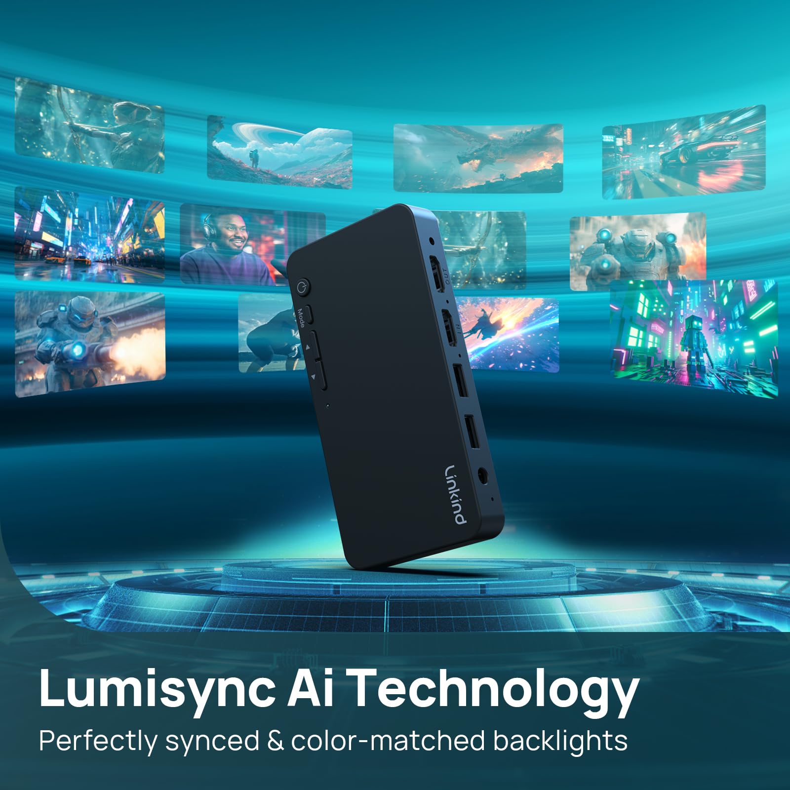 Linkind 4K HDR 60Hz pass-through preserves picture quality while syncing.