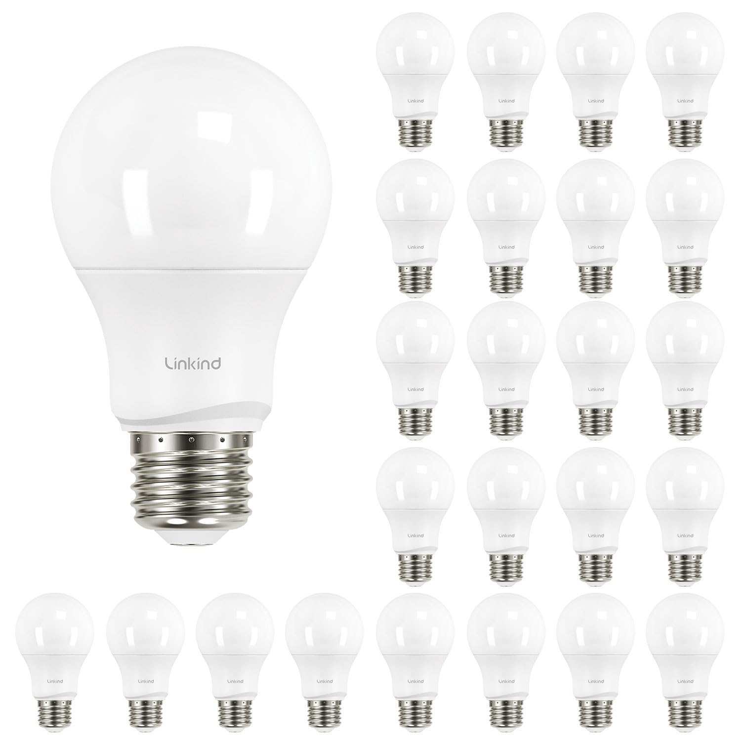 Linkind A19 dimmable LED bulb 2700K 800lm for warm living room ambiance.