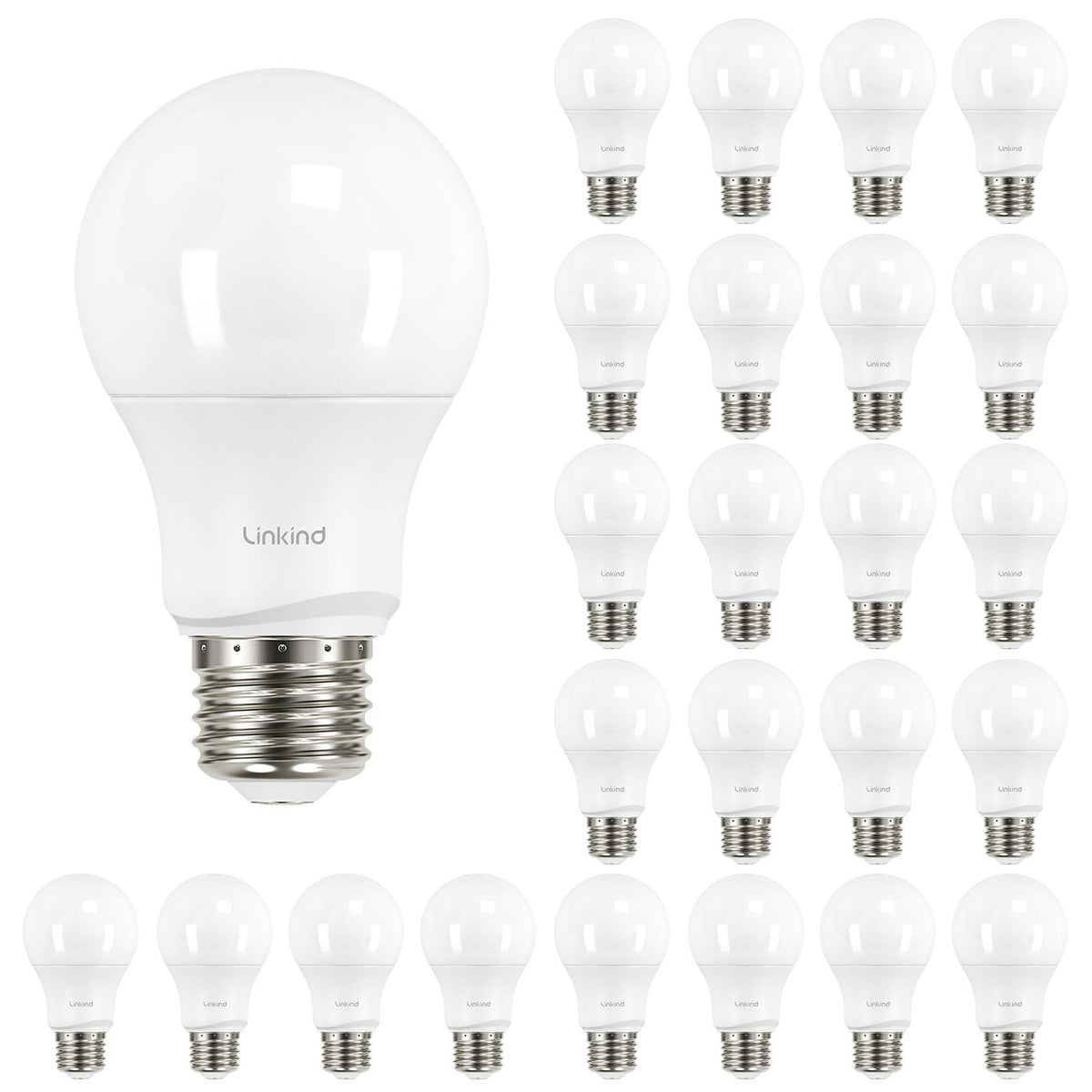 Linkind A19 dimmable LED bulb 2700K 800lm for warm living room ambiance.