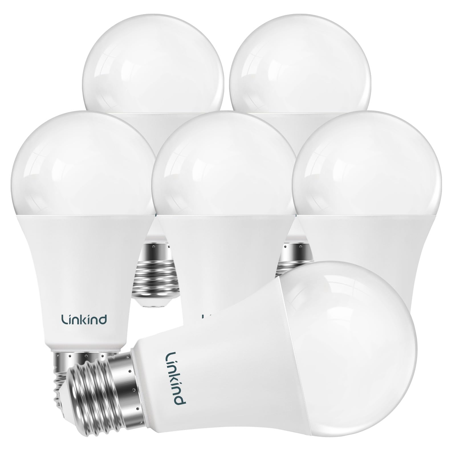 Linkind A19 LED bulb dimmable for versatile room lighting.