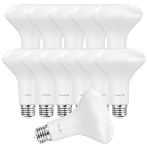 Linkind BR30 LED flood bulb front view showing warm 2700K light