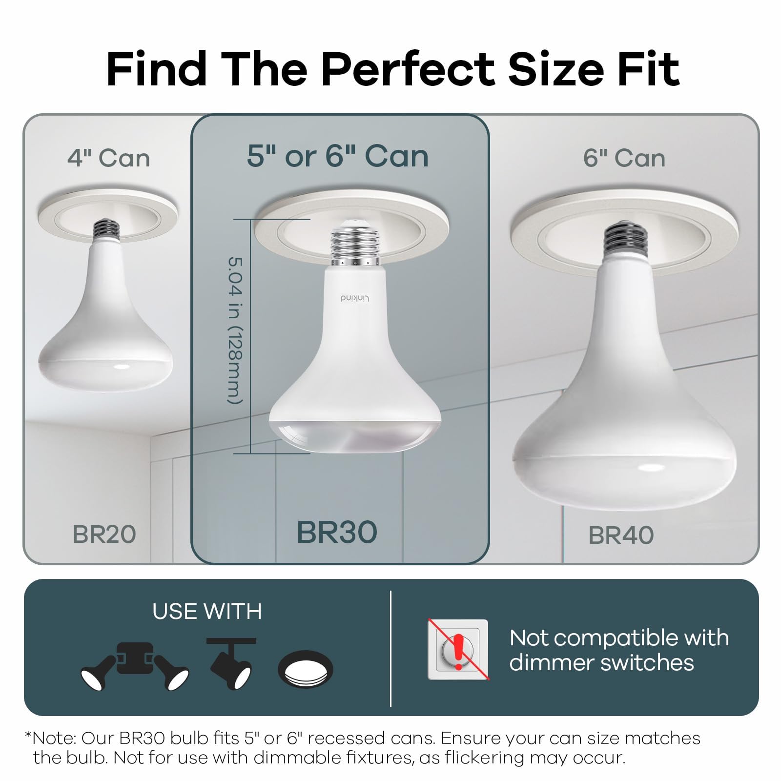 Linkind BR30 CRI over 90 preserves true colors in decor.