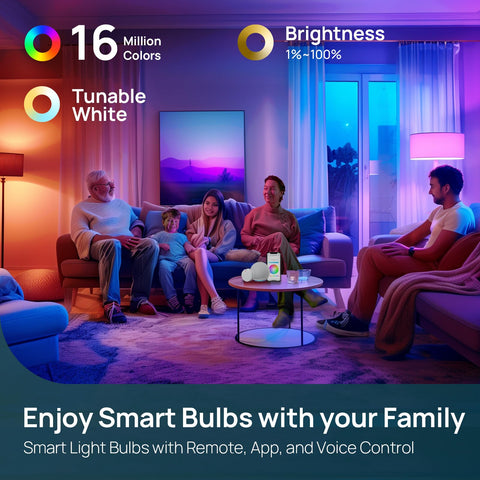 Linkind remote control included for quick lighting without Wi-Fi.