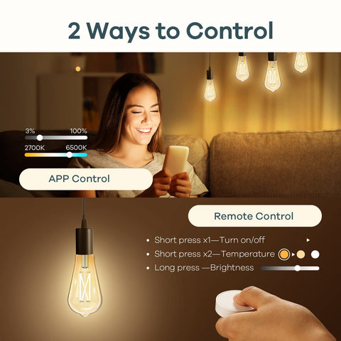 Linkind Edison bulbs remote control with magnet for easy placement