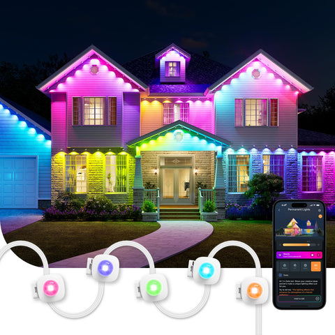 Linkind HP5 installation view demonstrates quick, clean eave mounting for professional outdoor lighting.