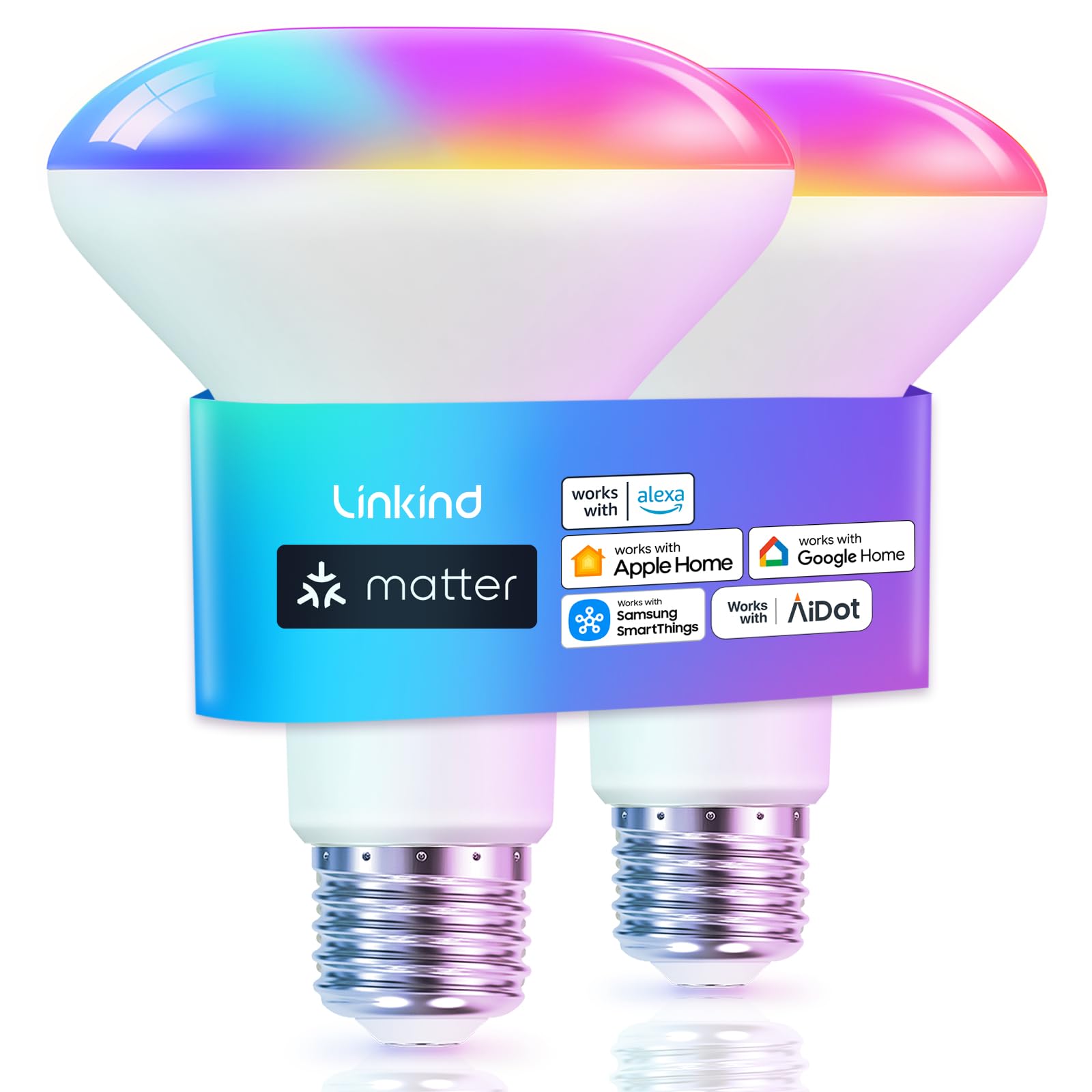 Linkind Matter BR30 bulb—angle view showing recessed-can compatibility for home lighting