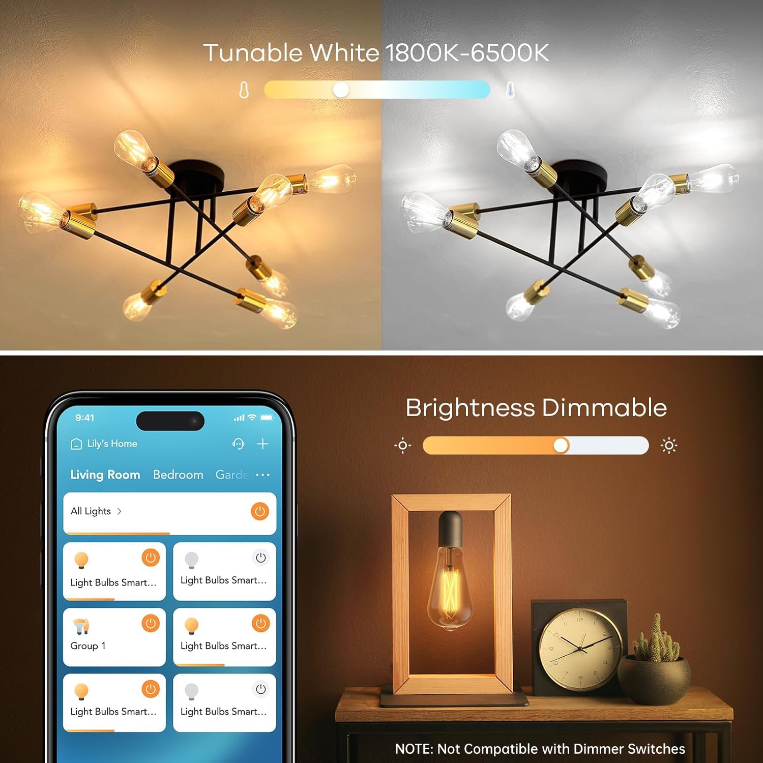 Linkind Matter smart bulb app scenes and schedules for automation