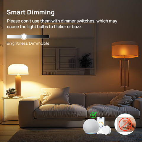 Linkind Matter smart bulb brightness from 1% to 100% for precise control