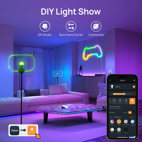 Group control of multiple Linkind Matter bulbs across a room
