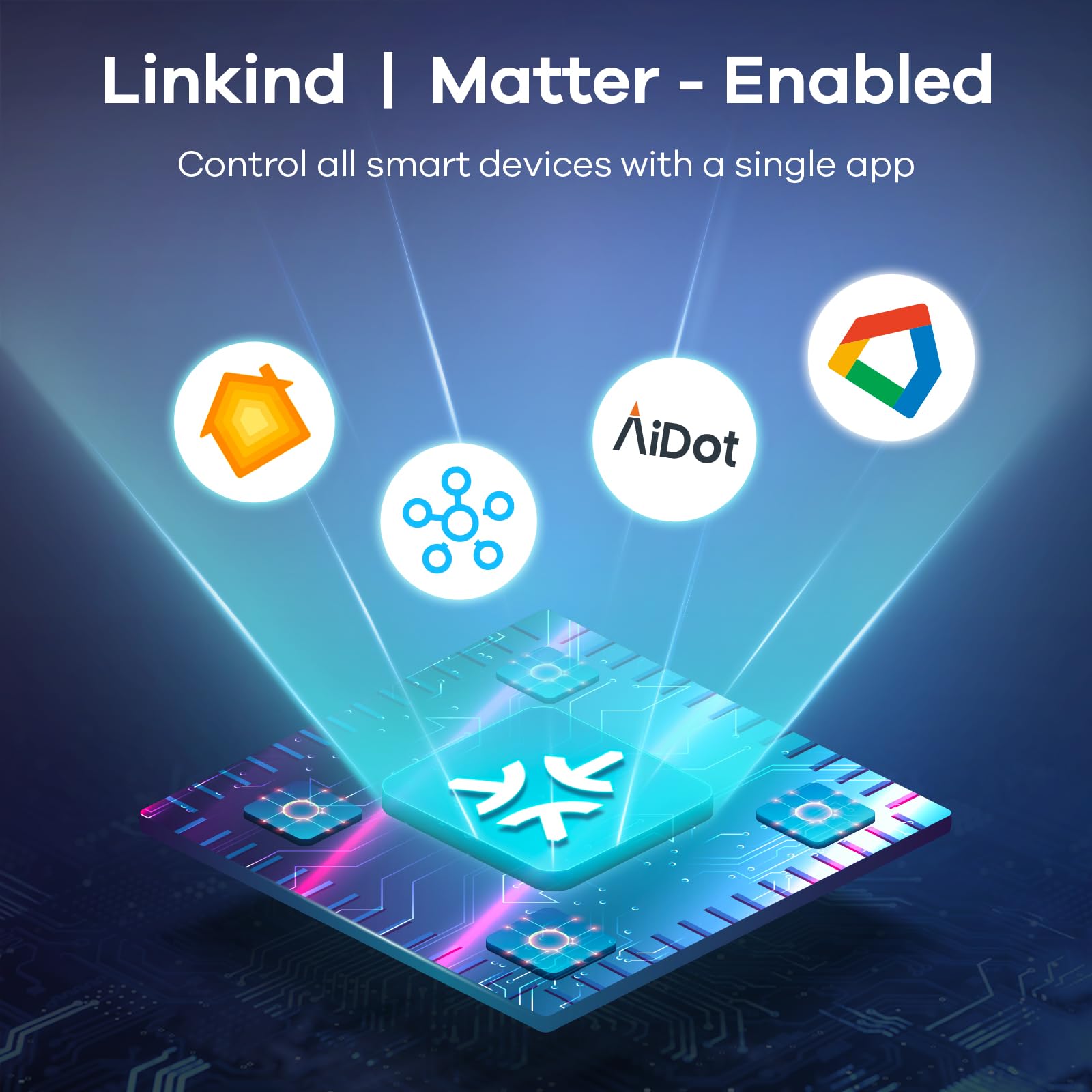 Group control of multiple Linkind Matter bulbs across a room