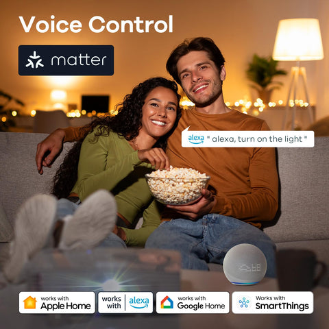 Linkind Matter smart bulb voice control with Alexa and Google Assistant