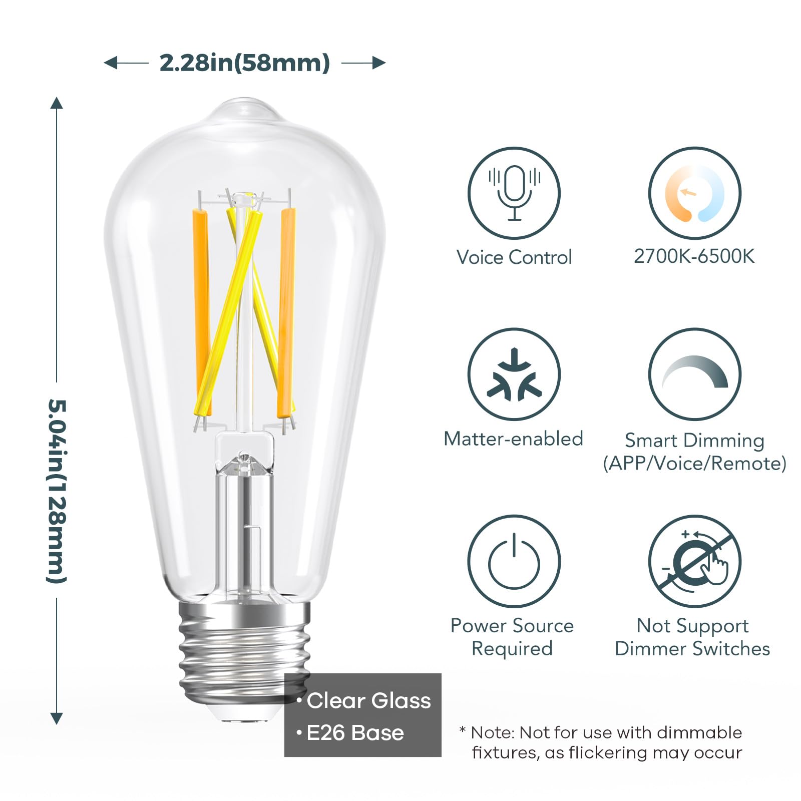 Linkind Matter smart bulb warm to cool white for mood lighting scenarios