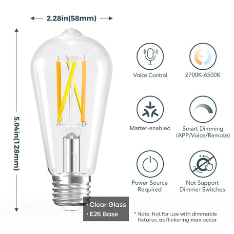 Linkind Matter smart bulb warm to cool white for mood lighting scenarios