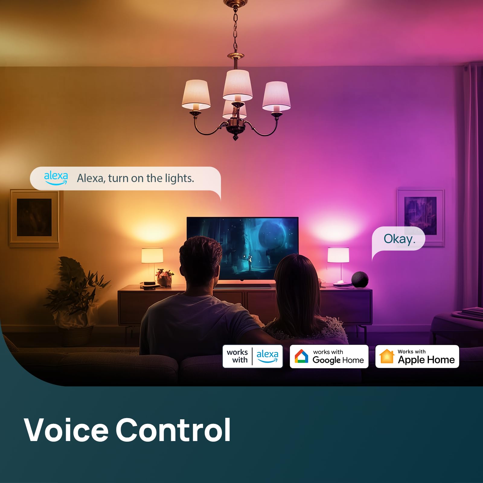 Linkind Matter bulbs with schedules and routines in a smart home