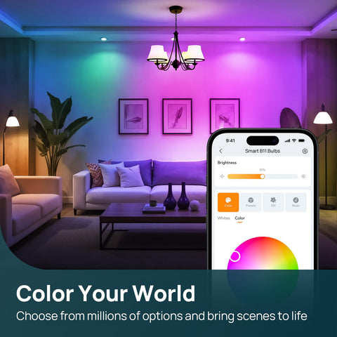Linkind Matter bulb emitting warm to cool whites in a living space