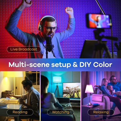 Single bulb lighting a 54ft² room with even illumination.