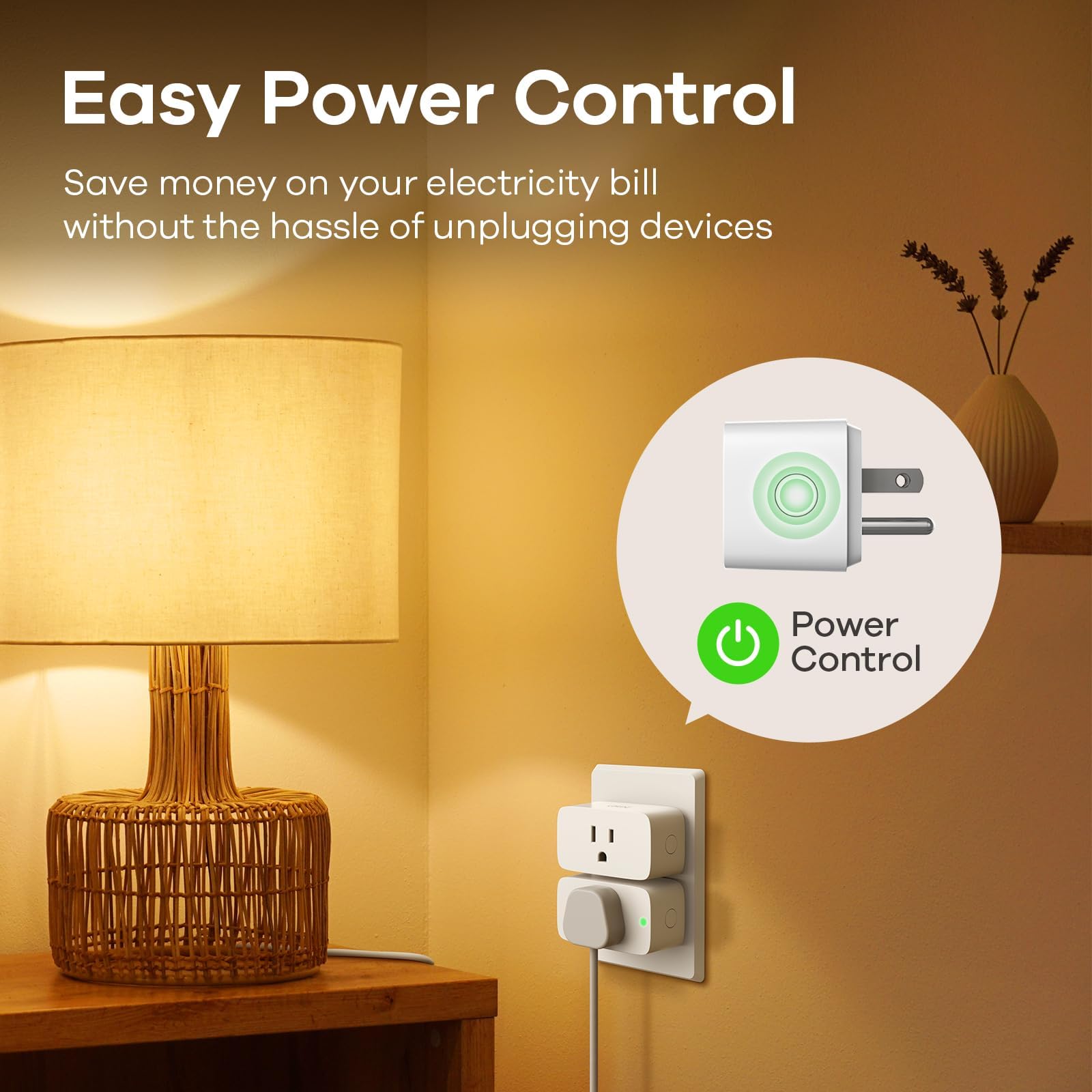 Linkind Matter Smart Plug 6-pack angled view for easy placement