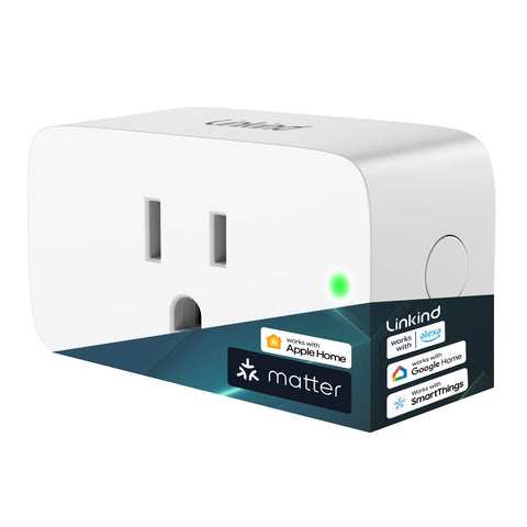 Linkind Matter Smart Plug appearance demonstrates compact design for discreet power control