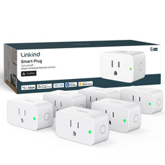 Linkind Matter Smart Plug front view; compact design saves space and blends with decor