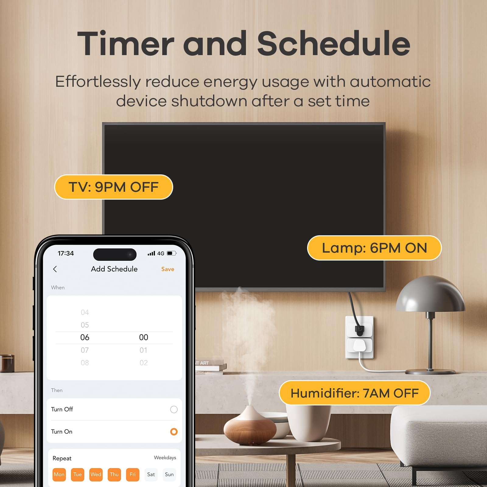 Voice control with Alexa or Google Assistant for Linkind Matter Smart Plug.