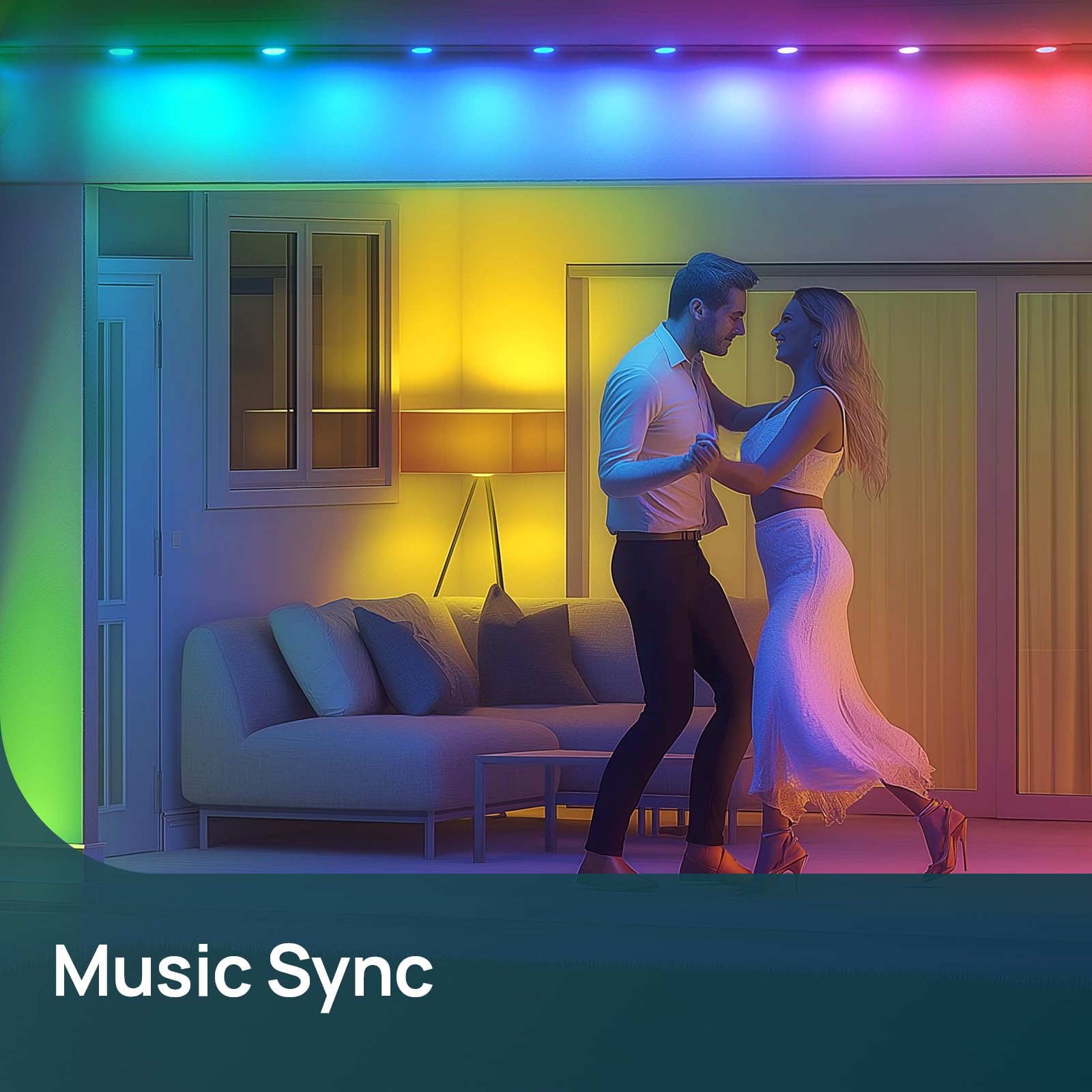 RGBTW color changing creates party-ready lighting and mood settings.