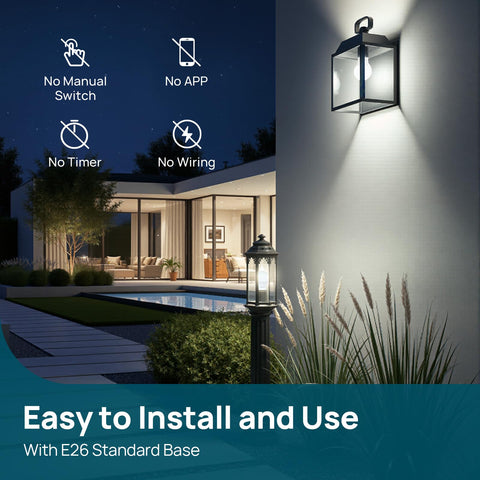 Linkind sensor LED bulb for porch night activation.